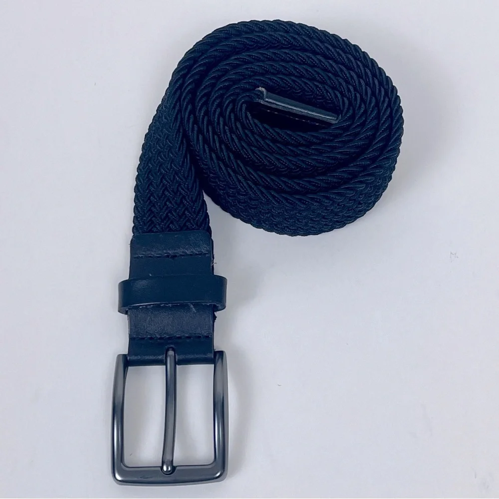 Larson & Co Stockholm Men's Black Woven / Braided Belt Size L; Leather, Stretch